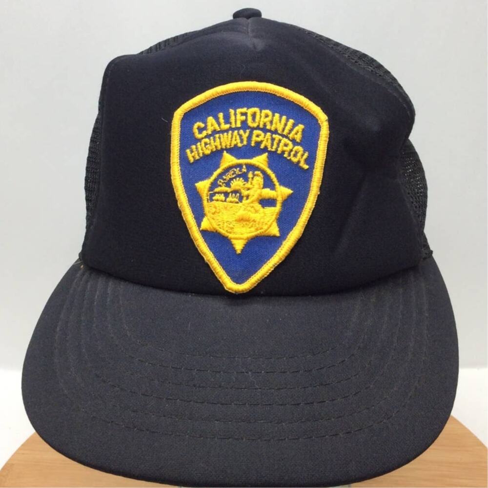 Vintage California Highway Patrol Black Mesh Snapback Hat